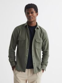 Reiss Burley Textured Twin Pocket Overshirt REISS USA at Reiss