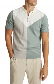 Reiss Butler Colorblock Wool Blend Zip Polo   Nordstrom at Nordstrom