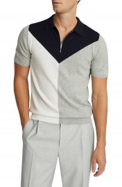 Reiss Butler Colorblock Wool Blend Zip Polo   Nordstrom at Nordstrom