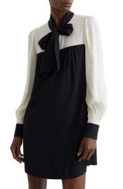 Reiss Cam Tie Neck Shift Dress at Nordstrom