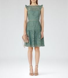 Reiss Cap Sleeve Lace Dress at Reiss