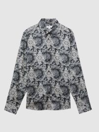 Reiss Cousin Paisley Print Button-Through Shirt REISS USA at Reiss