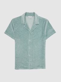 Reiss Crosby Velour Cuban Collar Shirt  REISS USA at Reiss