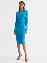 Reiss Elaina Rib-Knitted Midi Dress REISS USA at Reiss