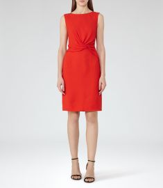 Reiss Erica Twist-Front Dress  at Reiss