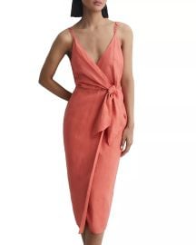 Reiss Esme Linen Side Tie Midi Dress at Bloomingdales