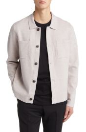 Reiss Forester Knit Button-Up Shirt Jacket at Nordstrom