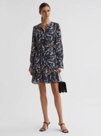 Reiss Hayley Printed Long Sleeve Midi Dress REISS USA at Reiss