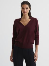 Reiss Isabella Knitted V-Neck Jumper REISS USA at Reiss