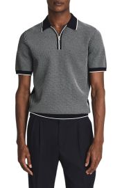 Reiss Jake Colorblock Quarter Zip Polo at Nordstrom