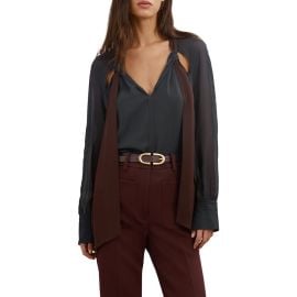 Reiss Jasmine Tie Cutout Top at Nordstrom