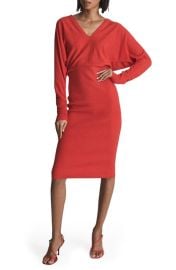 Reiss Jenna Long Sleeve Sweater Dress in Red Size Small at Nordstrom