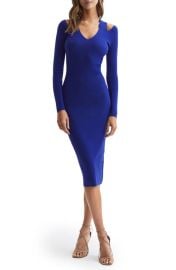 Reiss Kara Long Sleeve Cutout Rib Sweater Dress at Nordstrom