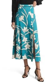 Reiss Katia Floral Skirt in Teal/Coral  at Nordstrom