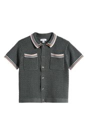 Reiss Kids Coulson Sr Short Sleeve Polo Sweater in Dark Sage at Nordstrom