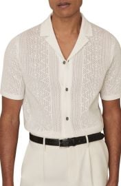 Reiss Kipling Texture Knit Camp Shirt at Nordstrom