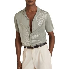 Reiss Laurent Floral Knit Camp Shirt at Nordstrom