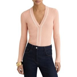 Reiss Lauri Craft Stitch Cable Knit Top at Nordstrom