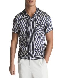 Reiss Lavern Short Sleeve Geo Print Sleeve Shirt at Bloomingdales