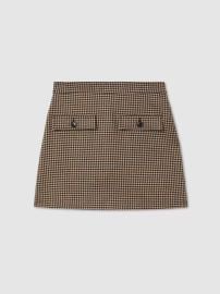 Reiss Lena BlackCamel Dogtooth Check Mini Skirt with Wool REISS at Reiss