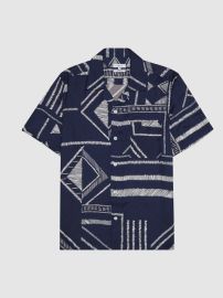 Reiss Mackrae Cuban Collar Tribal Print Shirt  REISS USA at Reiss