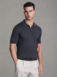 Reiss Maxwell Merino Wool Half-Zip Polo Shirt REISS USA at Reiss