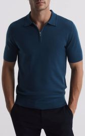 Reiss Maxwell Merino Wool Half-Zip Polo Shirt REISS USA at Reiss