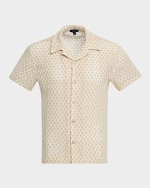 Reiss Menx27s Sterling Crochet Camp Shirt at Neiman Marcus