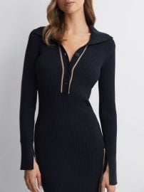 Reiss Michelle Bodycon Knitted Colourblock Midi Dress REISS USA at Reiss