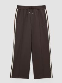 Reiss Monogram Cotton Wide-Leg Joggers in Brown REISS at Reiss
