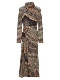 Reiss Naomi Snake Print Turtleneck Midi Dress at Saks Fifth Avenue