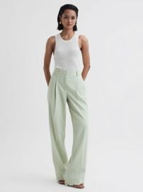 Reiss Naomi Wide Leg Wool Blend Trousers REISS USA at Reiss