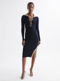 Reiss Nikola Knitted Bodycon Midi Dress REISS USA at Reiss