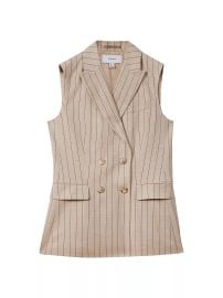 Reiss Odette Pinstripe Blazer Vest in Neutral at Saks Fifth Avenue