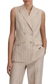 Reiss Odette Pinstripe Blazer Vest in Neutral at Nordstrom