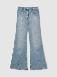 Reiss Patch-Pocket Flared Jeans in Light Blue REISS at Reiss