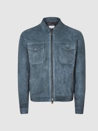 Reiss Pike Suede Zip Through Trucker Jacket  REISS USA at Reiss