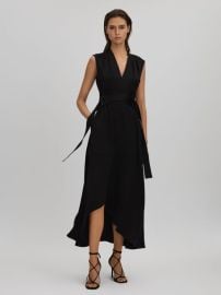 Reiss Raya Strappy Asymmetric Midi Dress REISS USA at Reiss