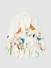 Reiss Reiss NYBG Printed Single-Breasted Suit Blazer in Ivory REISS at Reiss