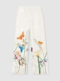 Reiss Reiss NYBG Printed Wide-Leg Suit Trousers in Ivory REISS at Reiss