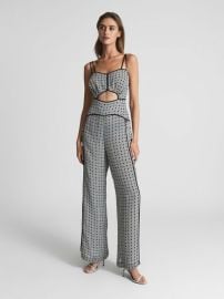 Reiss Remi Printed Wide Leg Resort Jumpsuit REISS USA at Reiss