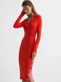 Reiss Rita Knitted Bodycon Midi Dress REISS USA at Reiss