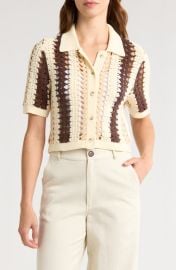 Reiss Roni Collar Crochet Cardigan at Nordstrom