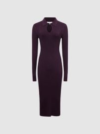 Reiss Ronnie Collared Knitted Bodycon Dress REISS USA at Reiss