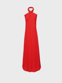 Reiss Roya Halter Neck Pleat Midi Dress  REISS USA at Reiss