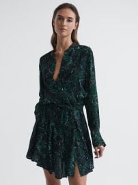 Reiss Scarlett Snake Print Flippy Mini Dress REISS USA at Reiss