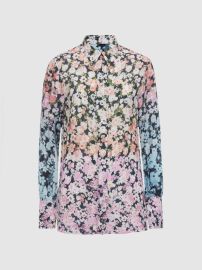 Reiss Serena Floral Print Concealed Button Shirt REISS USA at Reiss