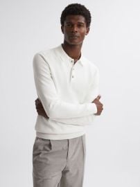 Reiss Sharp Long Sleeve Polo Shirt REISS USA at Reiss