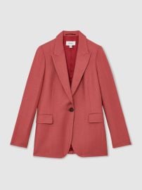 Reiss Single-Breasted Peak-Lapel Suit Blazer in Burnt Red REISS at Reiss