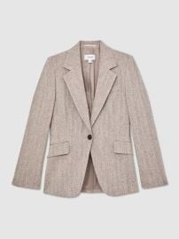Reiss Single-Breasted Textured Blazer in Grey REISS at Reiss